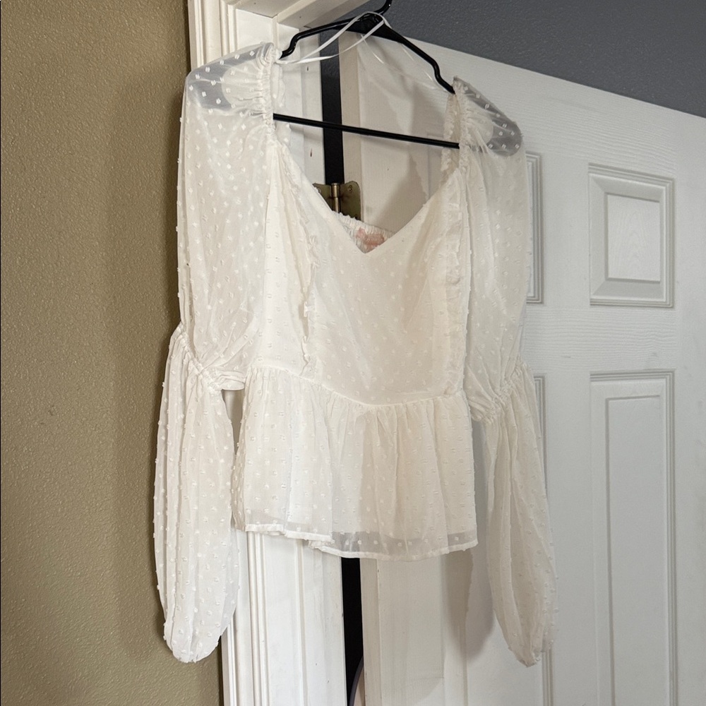 Chic Sheer White Blouse for Women